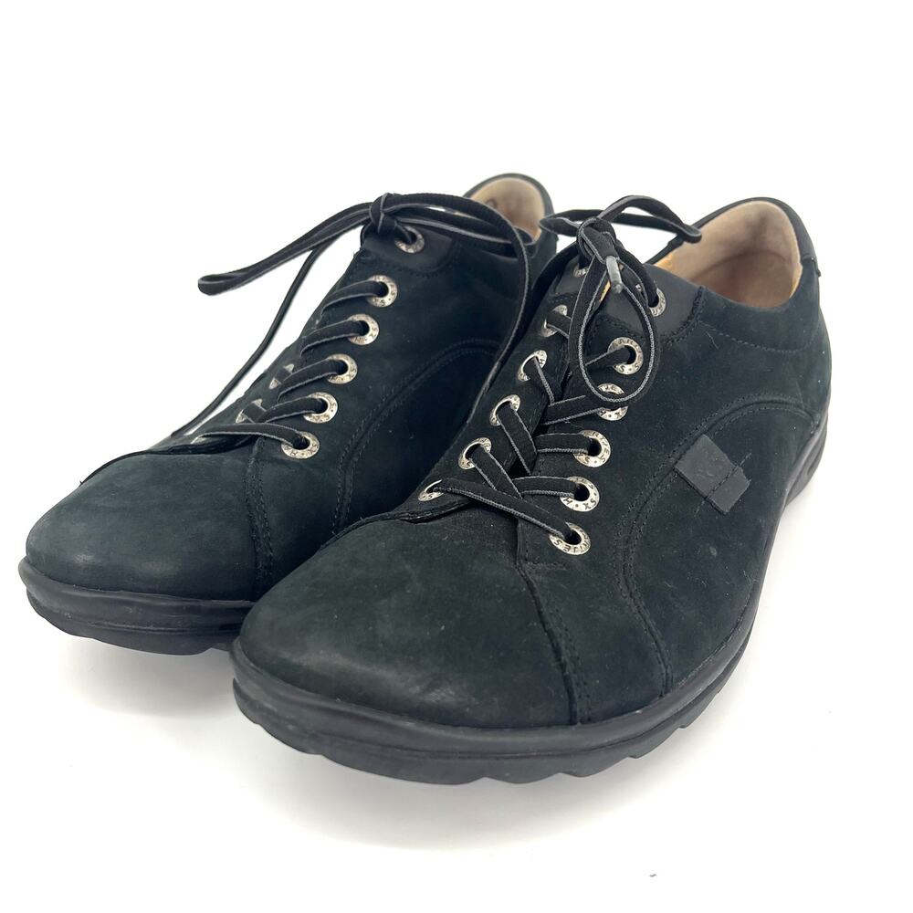 Hartjes Women's Black Nubuck Lace-Up‎ Comfort Shoes Size 6.5